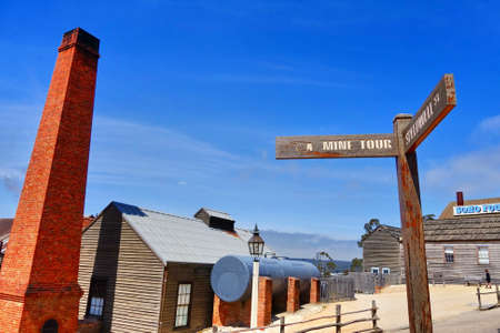 Sovereign Hill is an open air museum recreating the atmosphere of a gold rush town in Ballarat, Australiaのeditorial素材