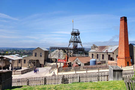Sovereign Hill is an open air museum recreating the atmosphere of a gold rush town in Ballarat, Australiaのeditorial素材