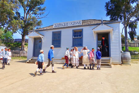 Sovereign Hill is an open air museum recreating the atmosphere of a gold rush town in Ballarat, Australiaのeditorial素材