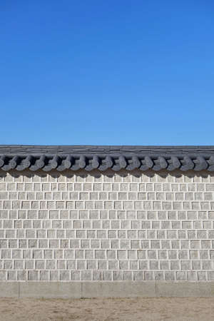 A brick wall of Gyeongbokgung Palace, South Koreaのeditorial素材