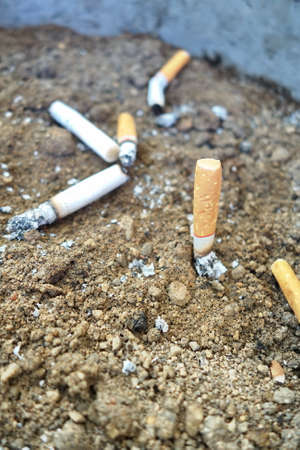 cigarette stub in ash tray