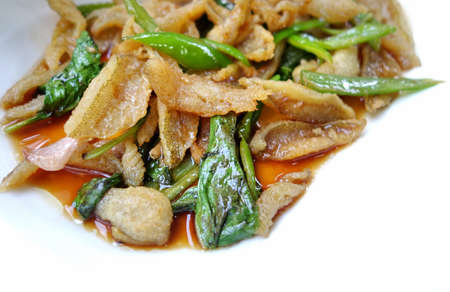 Thai food, stir fried fishの写真素材