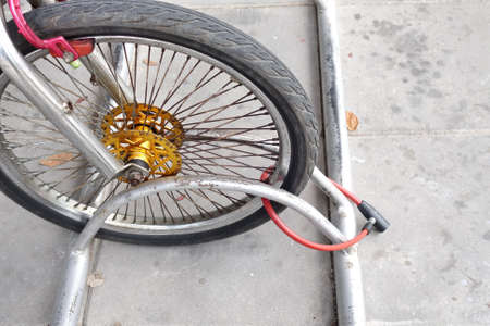 Lock the wheels bicycleの写真素材