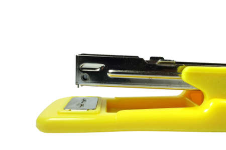 Closeup stapler isolated on a white background