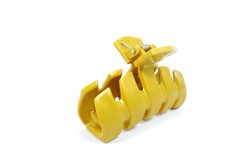 claw hair clips isolated on whiteの写真素材