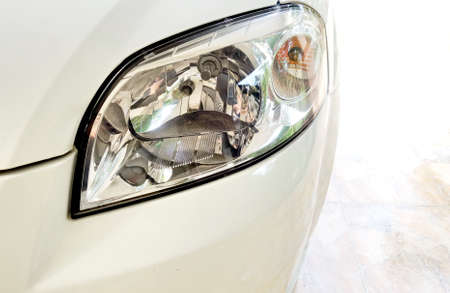 Closeup shot of car head lamp.の写真素材