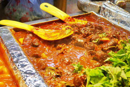 Soon-da , delicious Korean sausage made with fresh vegetables pork blood.の写真素材