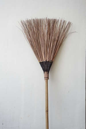 broom made of coconut leaves core