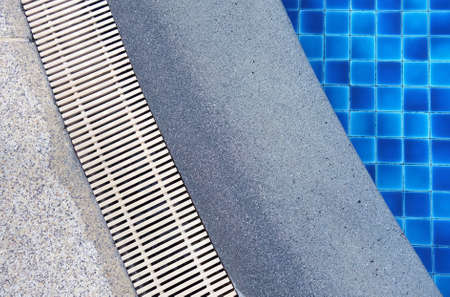 Swimming pool edge with drainの写真素材