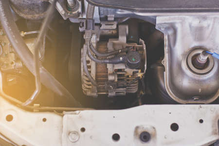 Car engine part,Powerful car engine,close upのeditorial素材