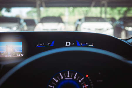 A speed meter is gauge that measures and displays,Car dashboard display symbolの写真素材