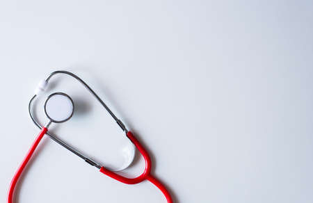 Stethoscope red on table,Healthcare and medical concept,Selective focusの写真素材