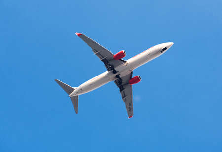 BANGKOK -JANYUARY 2018 : Lion Air Low Cost Airline landing to Don Mueang International Airport on...