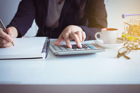 Car expenses calculate vehicle sales agreement,Car finance and loan conceptの写真素材