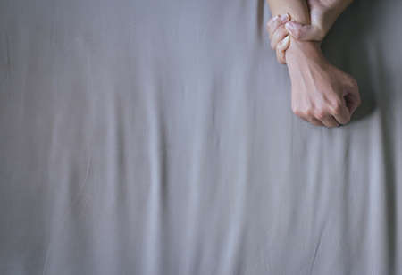 Blood vessel or Varicose veins on hand female,Concept Health and skinの写真素材