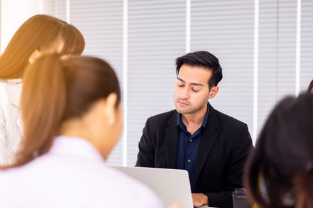Business team discussion work in office,People sharing ideas and discussing project,Brainstorm meeting conceptの写真素材