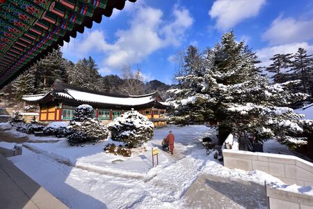 temple korea, traditional buddhist temple of korea a winterの写真素材