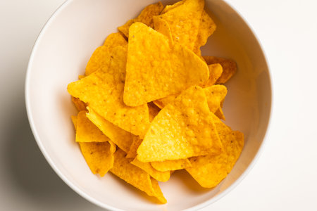 Crispy mexican nachos chips salty.Snacks Fast food or junk food snacks unhealthy concept.の写真素材
