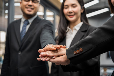 Asian business people team analyzing statistics financial. Group Team of ceo business man and woman Meeting Conference Discussion various topic. Executive professional managers Corporate in office.の写真素材