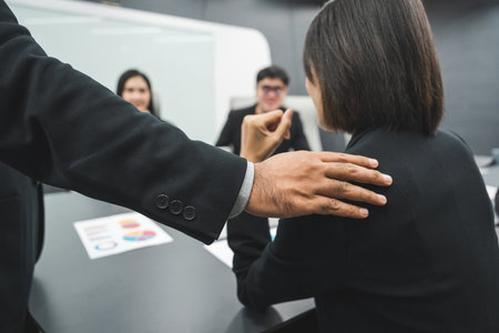 Asian business people team analyzing statistics financial. Group Team of ceo business man and woman Meeting Conference Discussion various topic. Executive professional managers Corporate in office.の写真素材