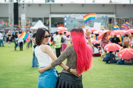 Unidentified people at the pride parade in Hochiminh city, Vietnam
