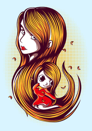 This image of a woman dressed in red, designed with hot poseの写真素材