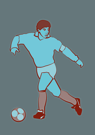 design figure of legendary football player from argentinaの写真素材