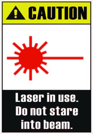 Laser in use. Do not stare into beamのイラスト素材