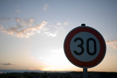 Dark traffic-sign with 