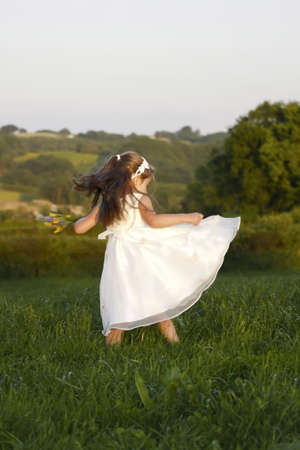 Young girl celebrates summer timeの写真素材
