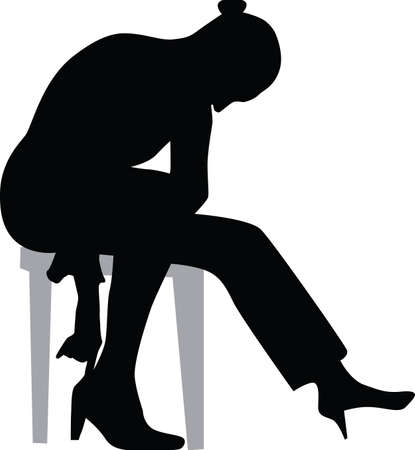 women and shoe silhouette のイラスト素材