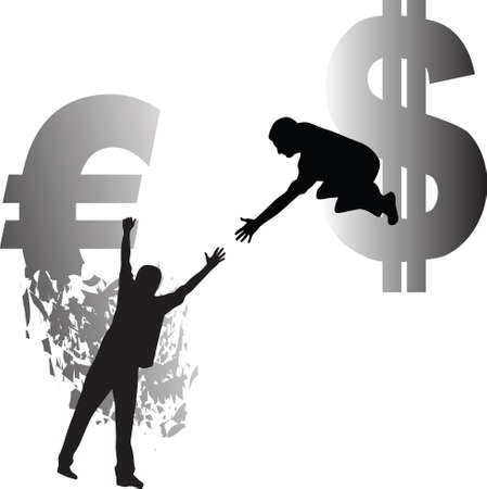 dollar and euroのイラスト素材