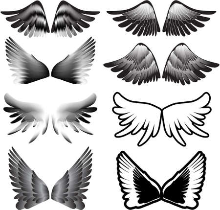 wings tattoo silhouette  のイラスト素材