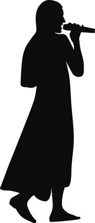 woman singer with the microphoneのイラスト素材