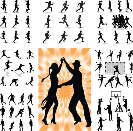mix people silhouette vectorのイラスト素材