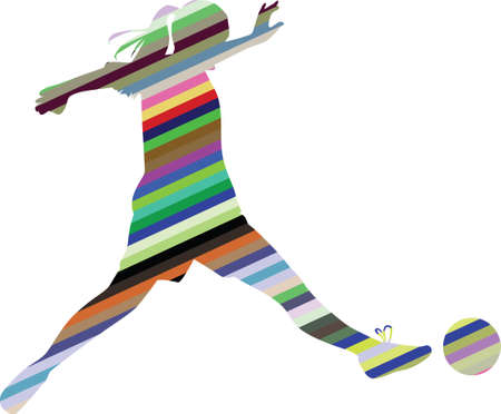woman soccer playerのイラスト素材