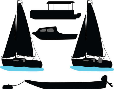 boat and yachtのイラスト素材