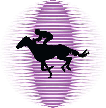 jockey riding a horseのイラスト素材