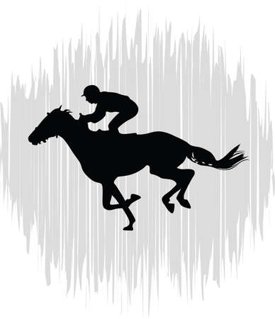 jockey riding a horseのイラスト素材