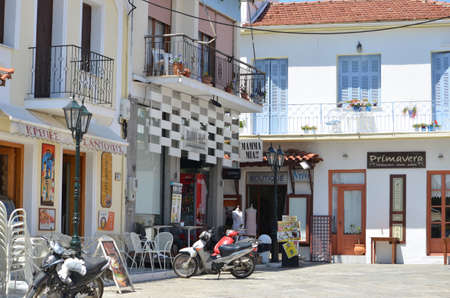 Skiathos Greek Island Street Viewのeditorial素材