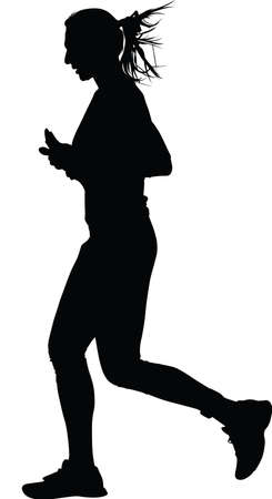 Runner silhouette. run vectorのイラスト素材