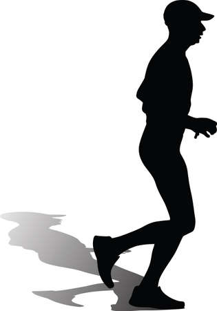 runner silhouette Vector illustration isolated on white background.のイラスト素材