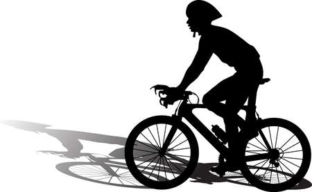 professional cyclists with helmet on the raceのイラスト素材