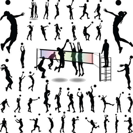 volleyball man and woman playerのイラスト素材