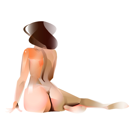 beautiful woman body back isolated vector illustration eps 10のイラスト素材