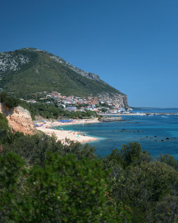 Summer coastline of Golfo di Orosei and Cala Gonone on the west coast of Sardinia. High quality photoの写真素材