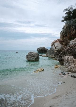 Spiaggia di Cala Fuili on the east coast at the Golfo di Orosei. Vacation in Sardinia, Italy.の写真素材