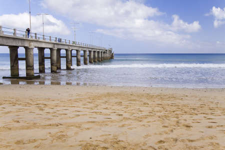 Pier at Porto Santo, Madeira islands, Portugalの写真素材