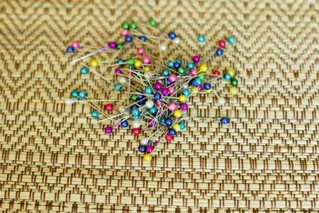 Stationery on a straw backgroundisolated object.