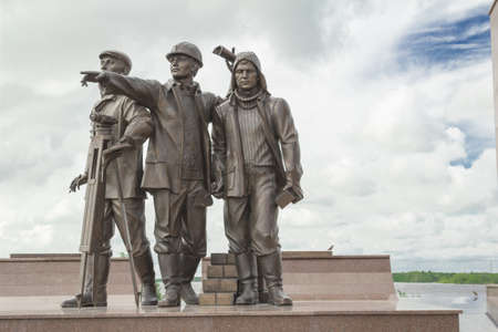 Rossii Arhetekturnye city monuments and attractions  Quay Nefteyugansk の写真素材